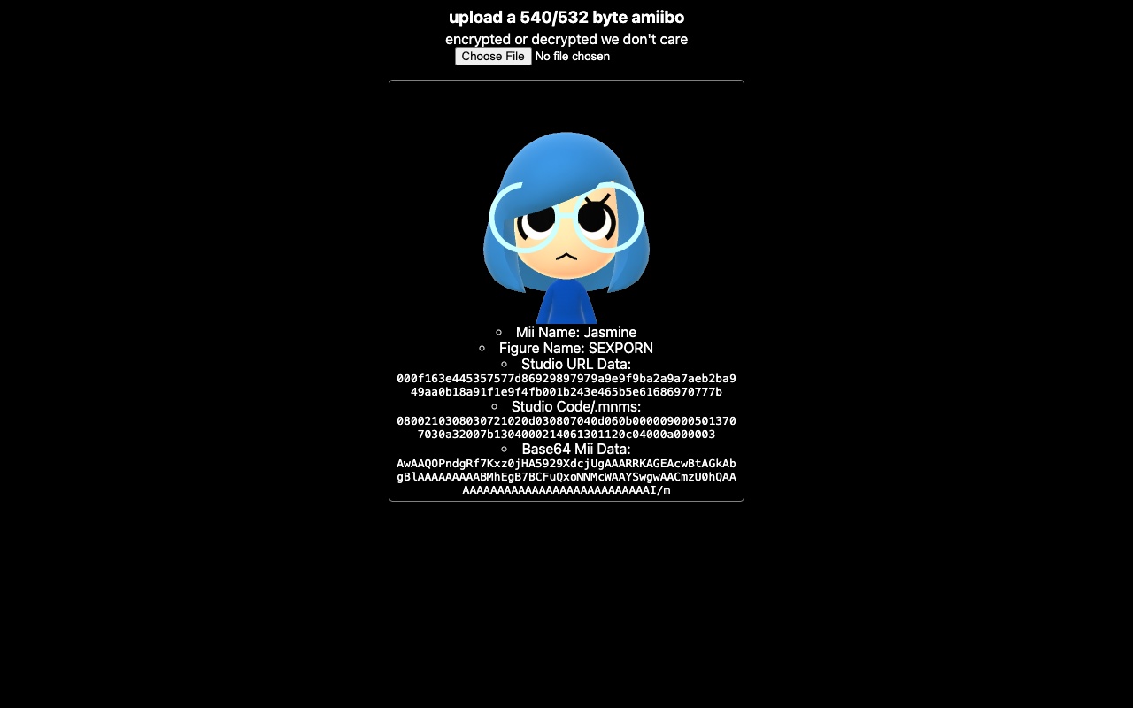 amiibo to Mii Studio converter (maboii.js browser port)