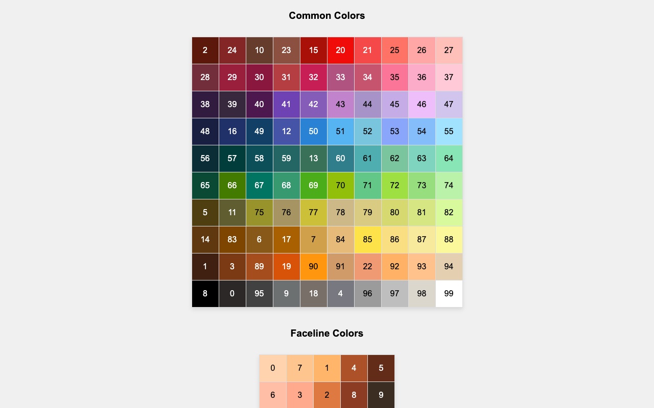 mii colors extracted from mii studio js