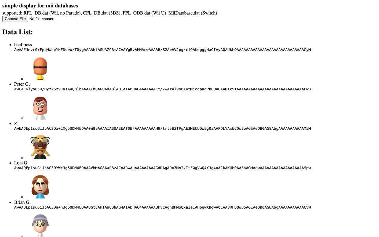 reader for mii db files
