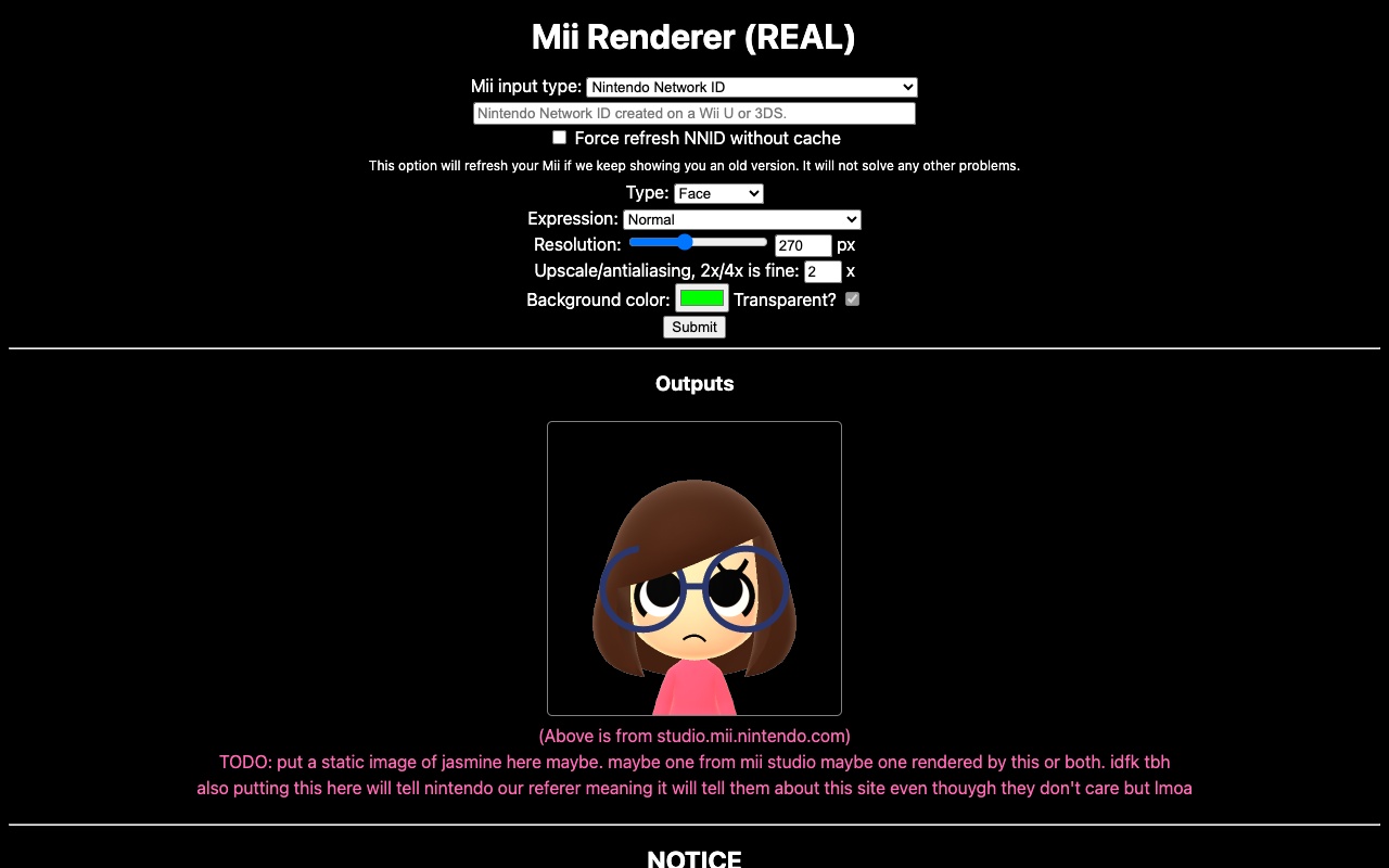Mii Renderer (REAL) mockup (Feb. 2024)